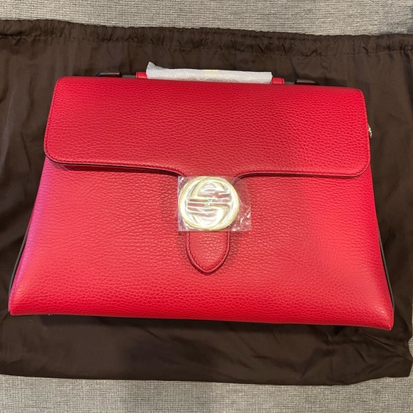 NEVER USED - GUCCI MEDIUM DOLLAR INTERLOCKING G SHOULDER BAG - Picture 3 of 16